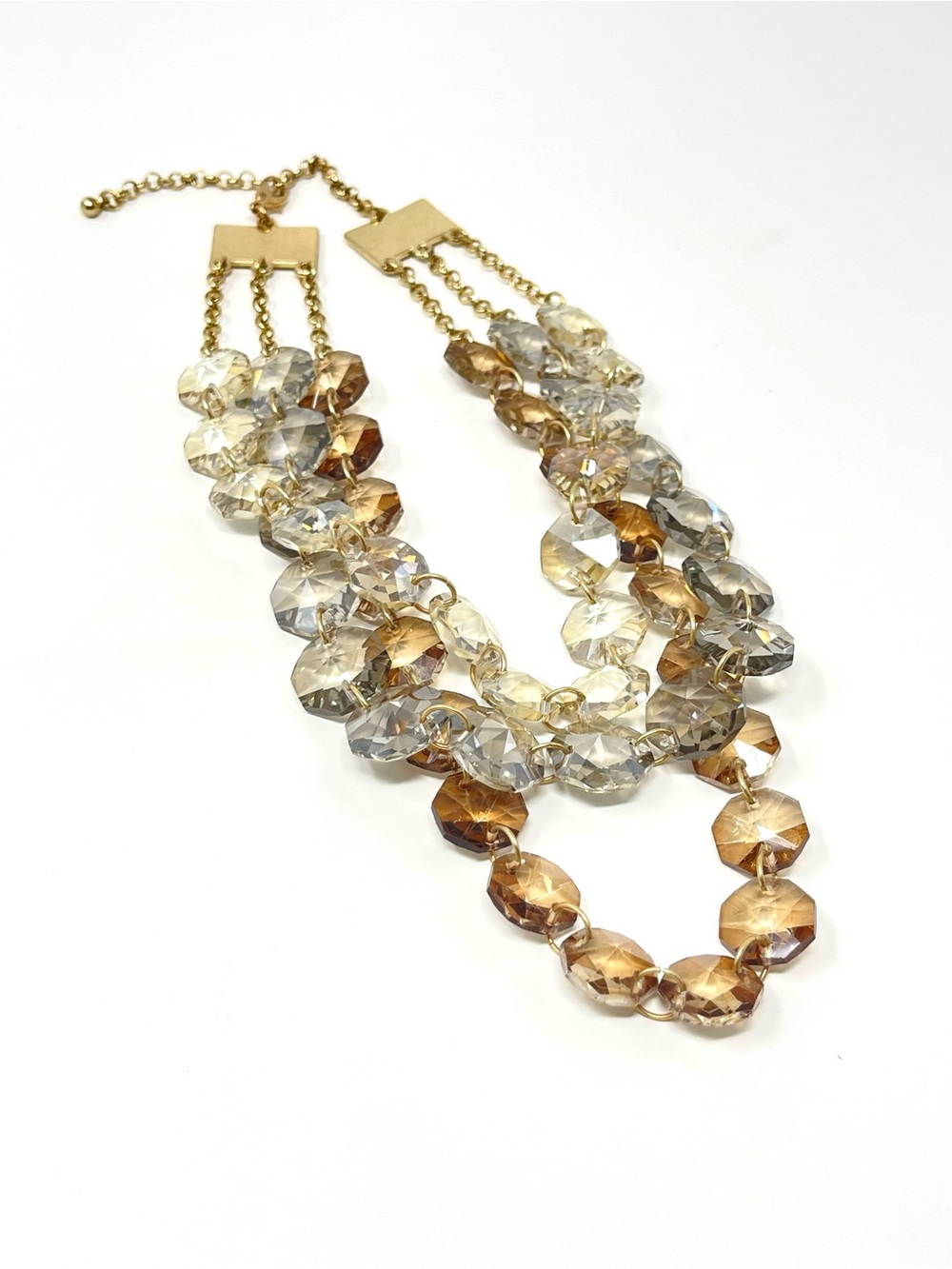New Anthropologie Beaded Layered Multi-Color Statement Necklace
